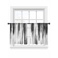 thumbnail image 2 of Sheer Curtains 45 Inches Long, Black Gray White Light Filtering Window Curtains for Living Room, Vintage Rustic Abstract Ombre Aesthetic Rod Pocket Voile Sheer Curtain Drapes, 52"W x 45"L, 2 Panels, 2 of 8