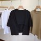 thumbnail image 1 of Camiseta informal con espalda descubierta para mujer, Top corto de manga corta con cuello redondo, holgado, estilo coreano, novedad de verano 2023, 1 of 4