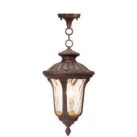 - Outdoor Pendants 1 Light With Hand Blown Light Amber Water Glass Imperial Bronze size 10 in 100 Watts - World of Crystal