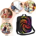 thumbnail image 5 of Zufioo A Bright Abstract Insulated Lunch Bag,600D Polyester Oxford Fabric, Leakproof & Reusable Lunch Tote, Adjustable Shoulder Strap,Food Freshness Keeper with Utensils, 5 of 7