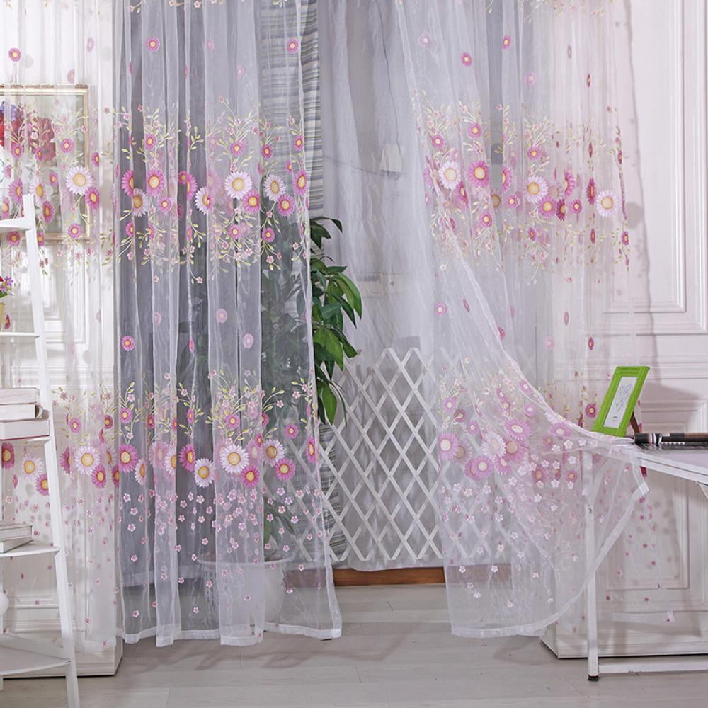 SELECTED SIZES NEW CLEARANCE White Net Curtain PETAL BUTTERFLY Design 