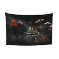 thumbnail image 7 of Steampunk Space Airship Tapestry, Space Station Sun Wall Hanging Tapestries Dorm Room Home Decor, 60" x 40", 7 of 7