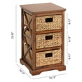thumbnail image 2 of Hampton Meadows 3 Tier X-Side End Storage Cabinet with 3 Wicker Baskets, Walnut, 2 of 6