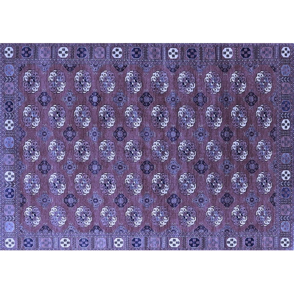 Ahgly Company Indoor Rectangle Southwestern Blue Country Area Rugs, 7' x 10'