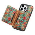 thumbnail image 6 of ELEHOLD for iPhone 15 Pro Case, Compatible with Mag Safe Accessory Flower Luxury Leather Detachable Card Holder Kickstand Shockproof Wallet Case for iPhone 15 Pro,Blue, 6 of 8