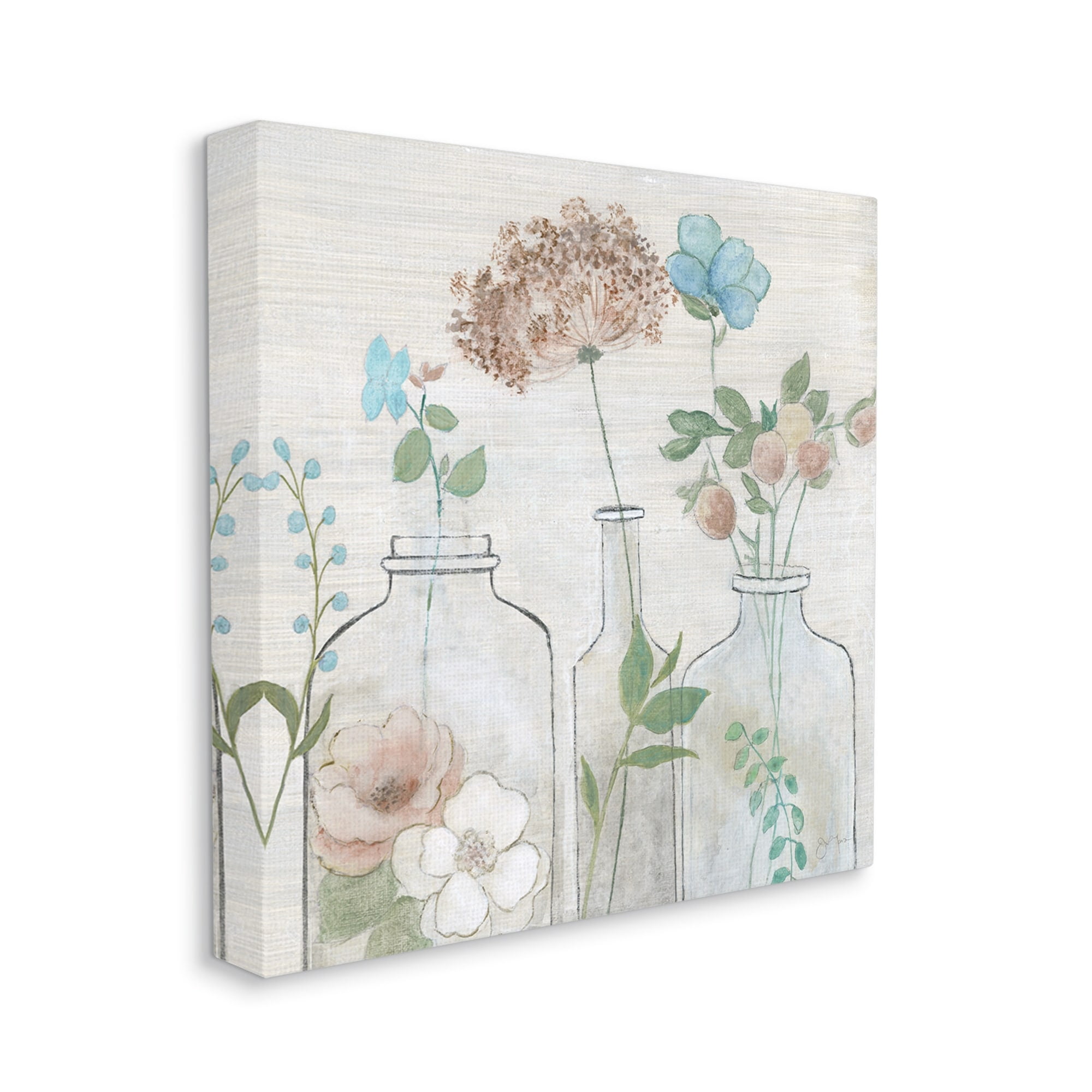 Stupell Industries Botanical Herbs Cottage Bouquets Botanical & Floral Painting Gallery Wrapped Canvas Print Wall Art