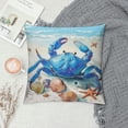 thumbnail image 2 of Fenyluxe Ocean Theme Nautical Square Throw Pillow Case Beach Summer Throw Pillow Covers Seahorse Crab Mediterranean Style Decorative Cushion Case for Sofa Couch Bed 20x20in, 2 of 5