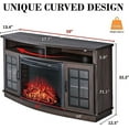 LUXOAK 59" Curved Fireplace TV Console, Entertainment Center Table with