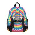 thumbnail image 3 of Pink and Yellow Tie Dye Pattern Backpack for School, Cute School Bag with Adjustable Shoulder Straps and Padded Back, 15"x11.42"x5.5", 3 of 5