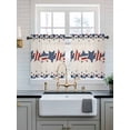 thumbnail image 2 of 4th of July Tier Curtains 24 Inch Length,Sheer Curtains for Bedroom Living Room Window Patriotic Blue Red Star Independence Day Voile Drapes Kitchen Curtains Small Half Window 27.5"x24" 2 Panels, 2 of 7