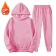 thumbnail image 6 of PINQI Teen Girls Fleece Sweatsuits Lined Warm Plain Hoodies Sweatpants Set 2 Piece Hoodie Sweatshirts Joggers Outfits, 6 of 7