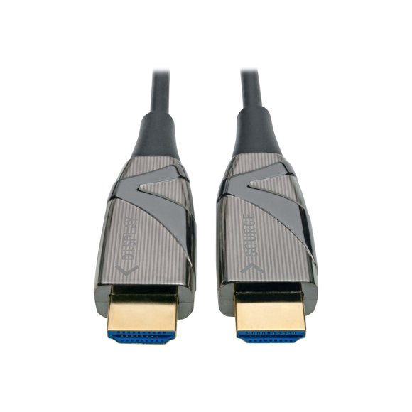 Eaton Tripp Lite Series 4K HDMI Fiber Active Optical Cable (AOC) - 4K 60 Hz, HDR, 4:4:4 (M/M), 15 m (49 ft.) - HDMI cable - HDMI male to HDMI male - 49 ft - fiber optic - black - active