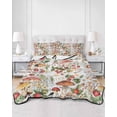 thumbnail image 3 of Mushroom Full Size Down Alternative Comforter, Lightweight Comforter Quilt Bedding Set with Pillow Shams Pastoral Summer Botanical Watercolor Vintage All Seasons Bed Comforter Duvet Insert 78"x90", 3 of 7