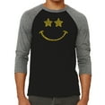 thumbnail image 1 of Men's Raglan Baseball Word Art T-shirt - Rockstar Smiley, 1 of 2