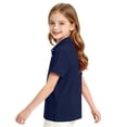 thumbnail image 5 of Girls School Uniform Polo Shirt Casual Summer Comfy Soft Short Sleeve Knit Top Back to School Outfit, 5 of 7