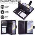 thumbnail image 5 of Allytechgroup for Samsung Galaxy A36 5G Case, PU Leather Phone Case for Samsung Galaxy A36 5G with Stylish Pattern Zipper Pocket Card Slots Hand Strap & Flip Stand Cover, Darkpurple, 5 of 7