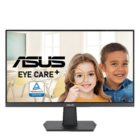 ASUS 24" (23.8-inch viewable) 1080P Eye Care Monitor (VA24EHF) - IPS, Full HD, Frameless, 100Hz, 1ms, Adaptive-Sync, for Working and Gaming, Low Blue Light, Flicker Free, HDMI, VESA Mountable, Tilt