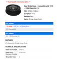 thumbnail image 2 of Rear Brake Drum - Compatible with 1975 - 1986 Chevy K10 1976 1977 1978 1979 1980 1981 1982 1983 1984 1985, 2 of 2