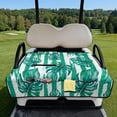 thumbnail image 2 of Psesaysky Golf Cart Seat Covers, Tropical Universal Golf Cart Seat Towel Blanket with 4 Front Pockets & Non-slip Bottom Fits for EZGO, Yamaha, Club Car and More 2 Person Seats (Green Monstera), 2 of 8