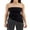 Black, variant on Women Wrap Chest Tube Tops Solid Color Irregular Hem Boat Neck Strapless Tank Tops Summer Backless Bandeau Tops