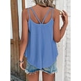 thumbnail image 2 of Womens Spaghetti Strap Tank Tops Eyelet Embroidery Flowy Shirts Crew Neck Sleeveless Tops Dressy Casual Flowy Summer Shirts, 2 of 3
