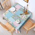 thumbnail image 2 of Pioneer Flower Floral Print Pattern Square Tablecloth,Waterproof Square Table Cover,Wipeable Spillproof Washable Table Cover for Home Kitchen Party Decor 52"x52"(132x132cm), 2 of 6
