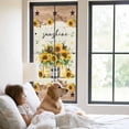 thumbnail image 2 of Reusable Frosted Window Coverings, Sunflower Vintage Window Privacy Film Frosted, Farmhouse Floral Botanical Brown Wooden Sun Blocking Windows Stickers for Kitchen Front Door, 23.6 x 59 Inches, 2 of 9
