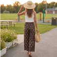 thumbnail image 6 of Lace Trim Wide Leg Pants for Women 2026 Spring Summer Cropped Lightweight Casual Pants, XXL, 6 of 6