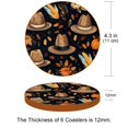 thumbnail image 3 of Thanksgiving Microfiber Leather Round Coasters (6PCS) - Set of 6 Drink Coasters, 11x11 cm/4.3x4.3 Inches, and Heat Table Coasters for Glasses, Cups, and Mugs, 3 of 6