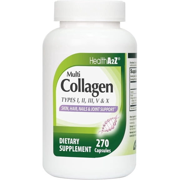 HealthA2Z Multi Collagen Capsules for Skin, Hair, Nails and Joints , 1735 mg, 270 Count