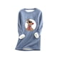 thumbnail image 1 of Sudadera de lana gruesa a la moda con estampado navideño para mujer, ropa interior cálida de terciopelo con cuello redondo Pompotops  gfhjh11061, 1 of 4