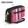 thumbnail image 3 of Portable Makeup Storage Bag 7.87×3.35×2.16in Portable Design Pu Leather Made Of A Bag For Multi-Use Purplish Red Stripe_82927_3, 3 of 4