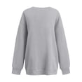 thumbnail image 4 of Sweatshirt for Women Women's Fashion Round Neck Solid Color Long Sleeve Sweatshirt Top, 4 of 7