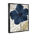 thumbnail image 3 of Stupell Industries Bold Blue Flower Petals Vintage Butterfly Script Graphic Art Jet Black Floating Framed Canvas Print Wall Art, Design by Mindy Sommers, 3 of 6