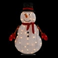 thumbnail image 3 of Northlight 32" Lighted 3D Chenille Snowman in Top Hat Outdoor Christmas Decoration, 3 of 6