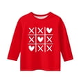thumbnail image 3 of CCRFTGI Valentines Girls Tops Size 10-12 3/4 Sleeve Cute Love Heart Print T-Shirt Girls Fashion Crew Neck Shirts Casual Fall Spring Outfit Pink 8-9Y, 3 of 3