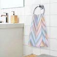 thumbnail image 3 of Yayeee 2 Pack Hand Towels for Bathroom 100% Cotton 16" x 28" Soft Absorbent Kitchen Towel, Purple Geometric, 3 of 7