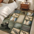 thumbnail image 2 of Wildlife Portraits Washable Area Rug 4x6 Animals Plaid Deer Owl Bear Rustic Brown Pine Cone Low-Profile Large Area Rugs with Non Slip Backing Indoor Floor Carpet for Entrance Living Room Bedroom, 2 of 9