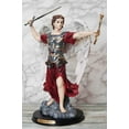 thumbnail image 6 of Ebros Byzantine Archangel Saint Michael with Brass Name Plate Wooden Base 12.5"H, 6 of 7