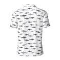 thumbnail image 3 of Vsdgher Party Shark Cute Print Men's Short Sleeve Stretch Polo Shirt, Moisture-Wicking Performance Polo Shirt, 3 of 8