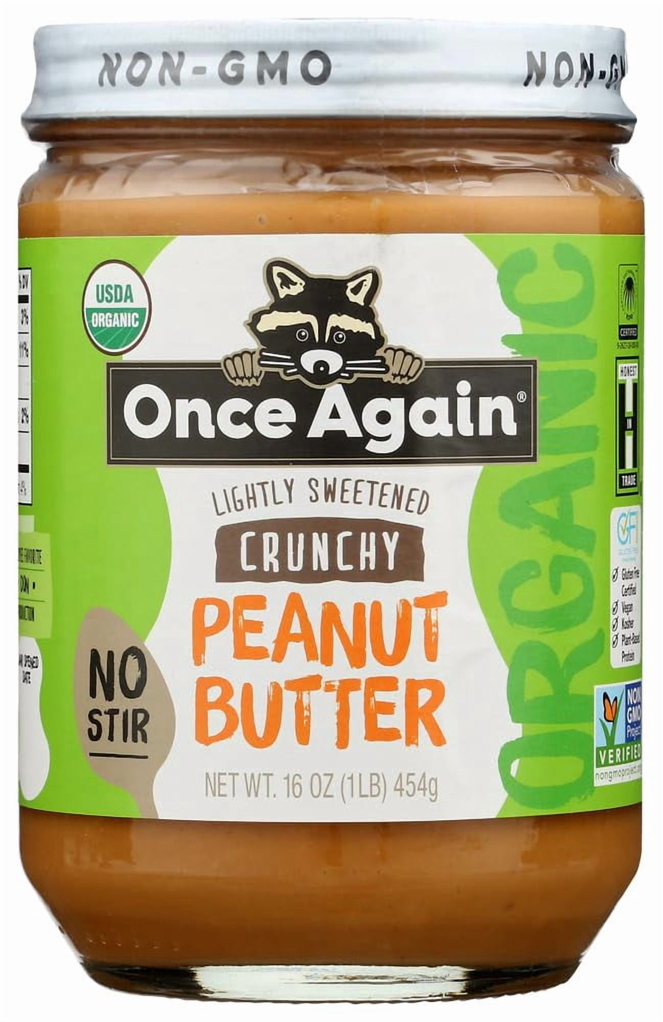 (6 Pack) Once Again Nut Butter Organic Crunchy Peanut Butter, 16 Oz