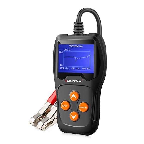 Sidaley Probador de baterías de automóviles KW600, Detector de pantalla LCD de mano, Analizador de diagnóstico de resistencia de voltaje de Herramientas de reparación de automóviles Sidaley VI015600-00B