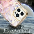 thumbnail image 6 of Mantto for iPhone 15 Pro Max Case, 3 in 1 Slim Hybrid Crystal Rubber Bumper Cute Marble Pattern Hard PC Soft Silicone Drop Protection Women Girls Cover for iPhone 15 Pro Max, Grid Pink Marble, 6 of 6