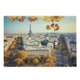 thumbnail image 1 of Fall Cutting Board, Aerial View of Eiffel Tower at Sunset Paris France Cityscape Historical Landmark Image, Decorative Tempered Glass Cutting and Serving Board, Large Size, Multicolor, by Ambesonne, 1 of 1