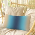 thumbnail image 4 of Blue Teal Yellow Ombre Pillow Covers, Linen Long Throw Pillow Case, Farmhouse Modern Gradient Art Holiday Pillow Protector Decorative Cushion Cover for Living Room/Bedroom 16" x 24", 4 of 8