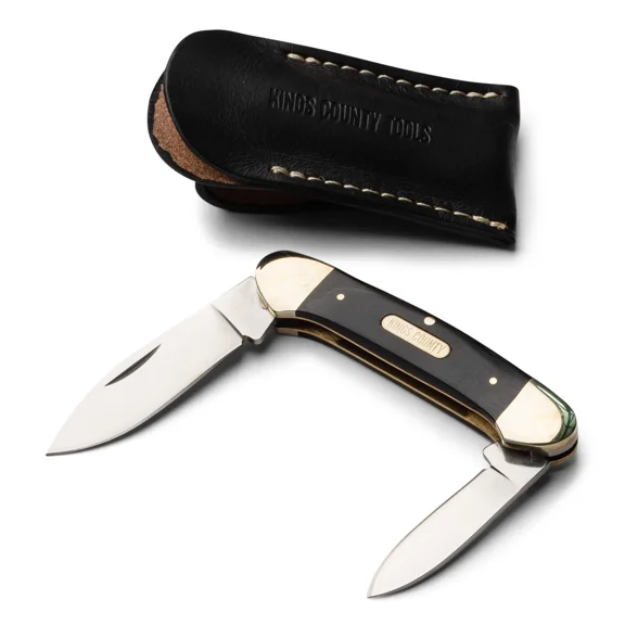 Small Pocket Knife 2-Blade 6” Folding Knife Steel Blades And Pakkawood Handle