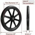 thumbnail image 2 of 20" Flat Free Tire Cart Wheels Replacement Rubbermaid Wheelbarrow Wheels Garden Cart Replacement Wheel With 5/8" 3/4" Bearing For Utility Carts/Lawn Cart/Wheelbarrow 2PACK$$Garden & Patio, 2 of 7