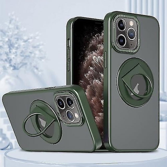 Funda con soporte magnético y anillo giratorio para iPhone 11 Pro Max (negro)