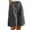 Dark Gray, variant on cfhntfmh Cotton Linen Shorts for Women Loose Knee Length Solid Shorts Casual Wide Leg Summer Beach Short Pants