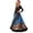 #01-Blue, variant on Women's Christmas Long Sleeve Maxi Dress with Festive Celestial Star Moon and Snowflake Print for Holiday Party Evening Outfit